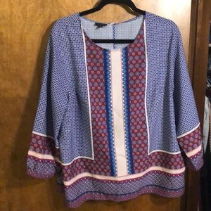 Talbots XL Patterned Polyester Top